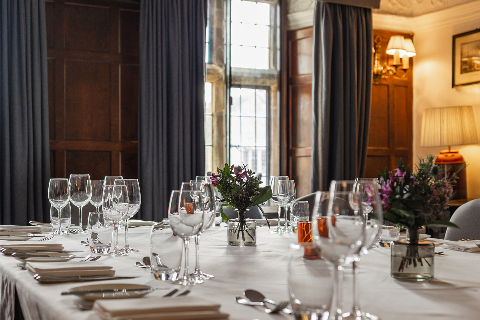 Meeting and Events room styled for a private dinner 