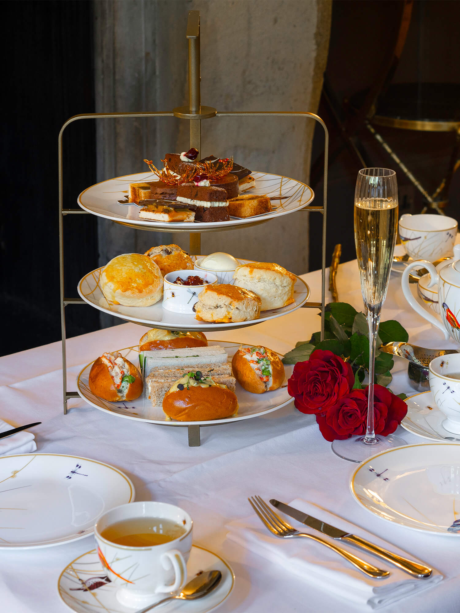 Afternoon tea with champagne at 11 Cadogan Gardens